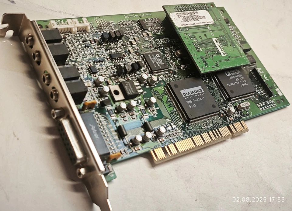 PCI A3D Soundkarte Diamond Monster Sound MX100 Rev B 23010106-004 23010108-001