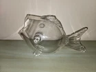 Vintage Art Glass Hand Blown Blenko Style Clear Fish Vase Bowl Terrarium 12.5"