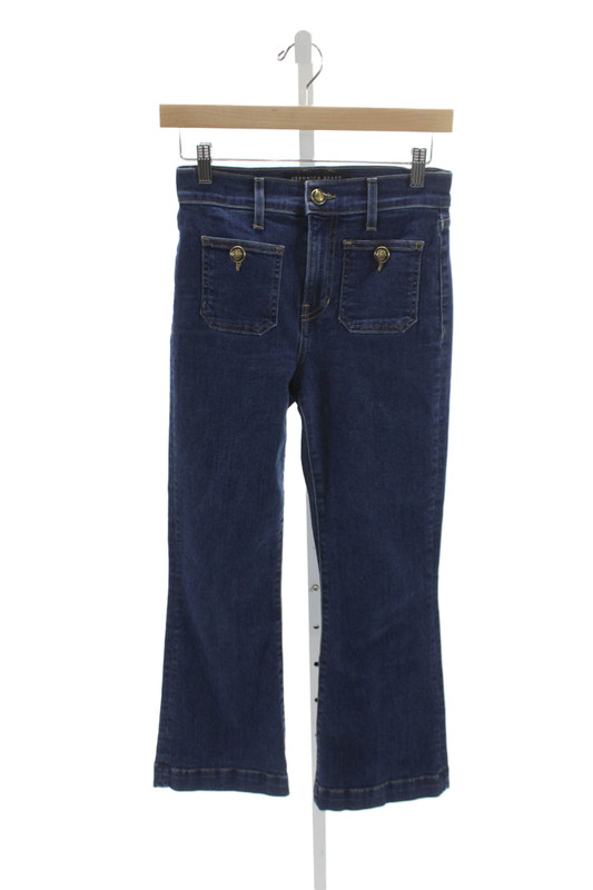 Veronica Beard Unisex Ankle Jeans Blue High Rise Cotton Button Size 25