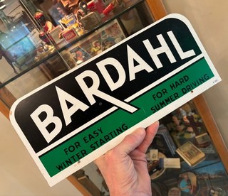 BARDAHL AUTO MOTOR OIL ORIGINAL ADVERTISING 1960 DISPLAY RACK SIGN GAS OIL CAR
