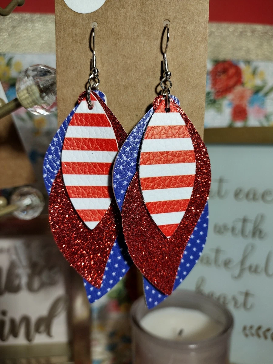 Layered faux leather earrings online