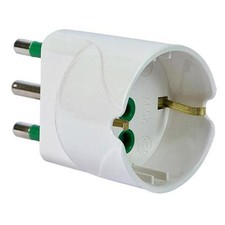 Oem Adattatore Schuko Spina 2P+T 16A-Presa Schuko 2P+T