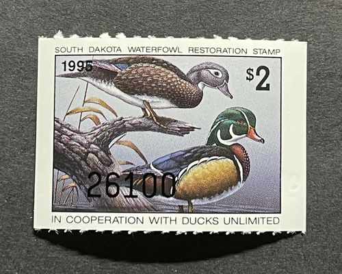 WTDstamps - 1995 SOUTH DAKOTA - State Duck Stamp - Lot1 - Mint OG NH