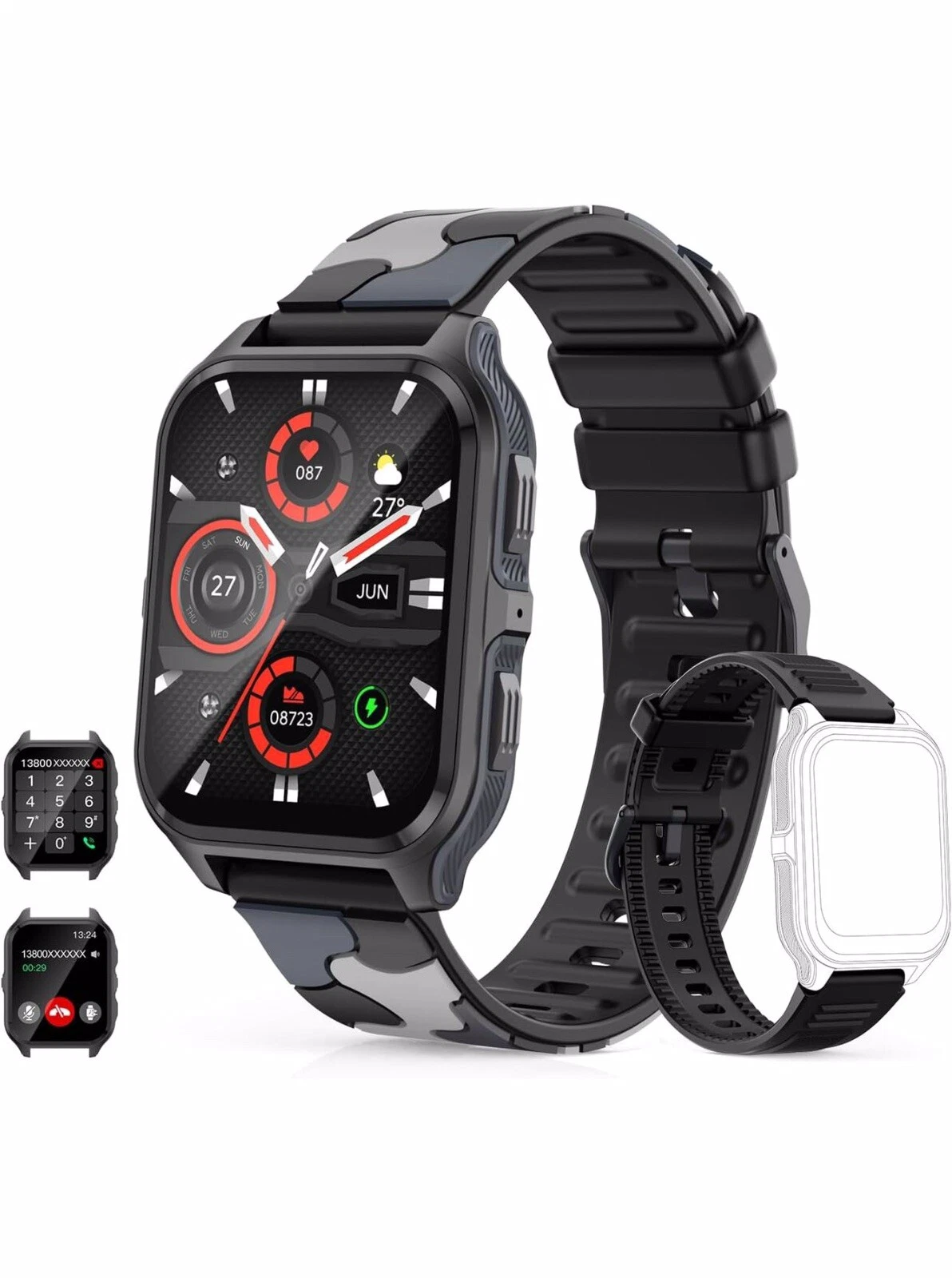Smart watch military for men women with call dials, that can make calls and...