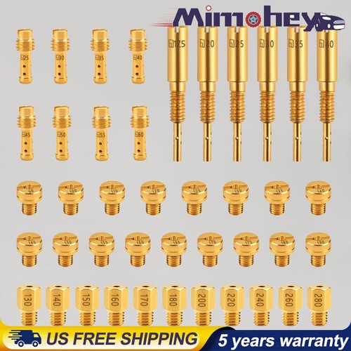 42Pcs Carburetor Jet Kit for Mikuni Main N100.604 VM28/486 VM4/042 VM22/210 USA - Foto 2 di 8