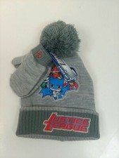 NWT Multi Colored Marvel Justice League Wool Hat and Mitten Set NEW