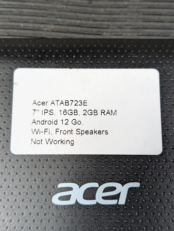 Acer AT8A732E 7" Tablet - Nicht Funktionierend, Wi-Fi Problem - Bild 2 von 4