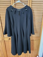Lane Bryant  3/4 Sleeve A-line Poly Spandex  Little Black Dress  18-20 Flows New