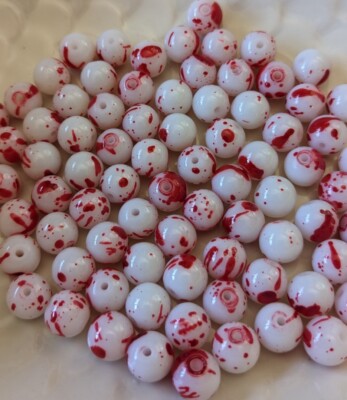 10mm Fishing Beads Steelhead, Salmon, Trout Glass Red White