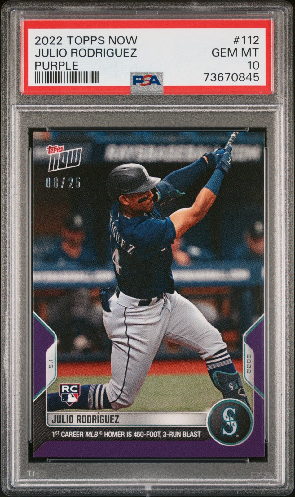 J-Rod RC Graded Card 2022 Topps Now Julio Rodriguez #899 Rookie