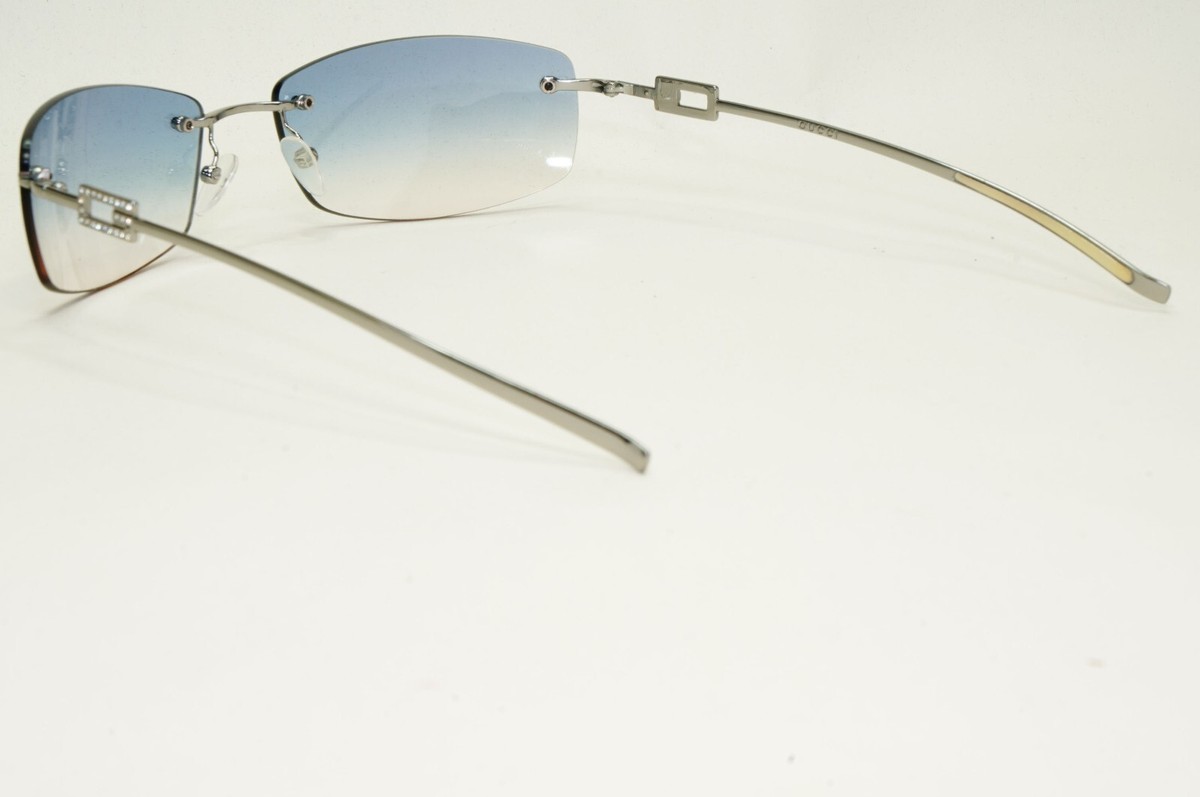 GUCCI GG 1784/S サングラス Gucci Sunglasses 1997 Vintage Rimless Silver Brown GG 1784/S
