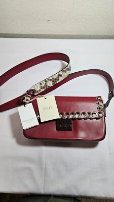New Vittoria Napoli purse with tages, red with snake skin strap