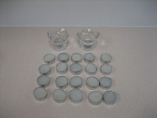 BUNDLE  2 Clear Glass Votive Candle Holder Heavy  22 Tea Lights