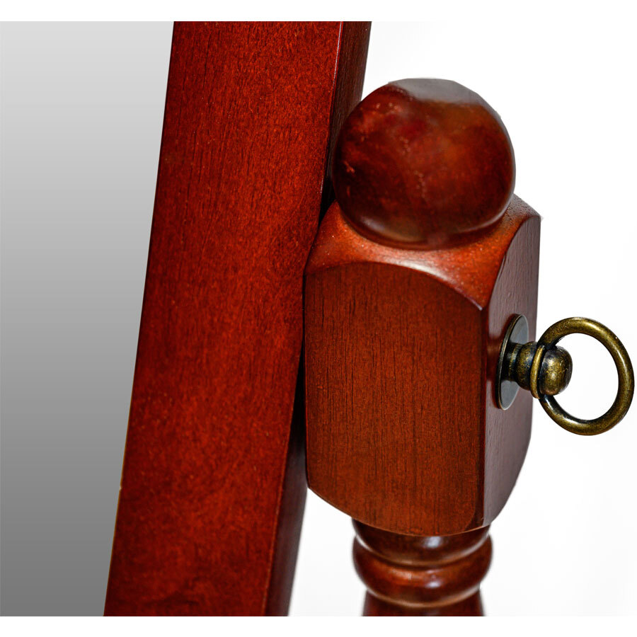 Swivel Full Length Standing Wood Cheval Floor Oval Mirror White Oak Cherry Black