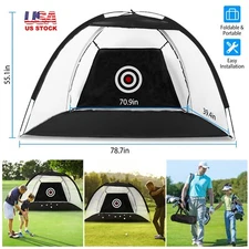 Durable Golf Net Training Aid w/ Target Cloth Compact Size Carry Bag for Outdoor