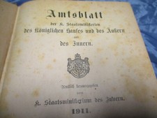 Antik Buch 1911 : Amtsblatt Königreich Bayern , Jahrgang 1911 , über 1000 Seiten
