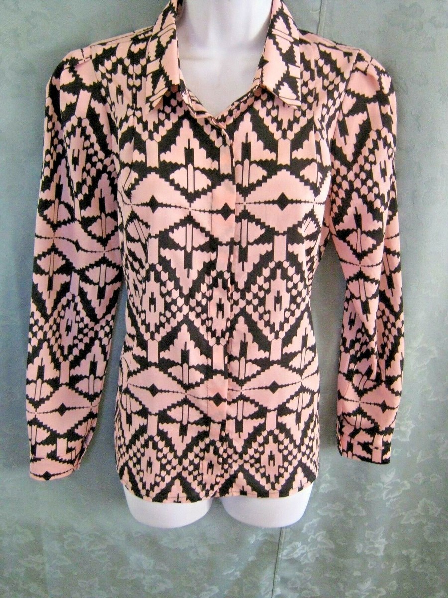 Tomo Toms Blouse Size Medium Ikat Print Boho Ethnic Print Shirt | eBay