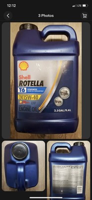 Shell Rotella T6 15W-40 Full Synthetic Diesel Engine Oil (2.5 Gallon) 15W40 HD