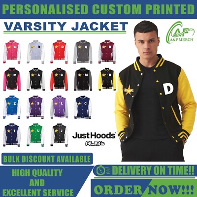 Personalisiert Awdis Varsity Jacke Erste Ihren Name Familie Baseball Stil Star