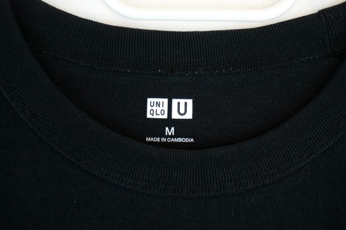 Uniqlo Paket 3 normale Baumwoll T-Shirts schwarz/orange/lila Herren Größe M - Bild 3 von 9