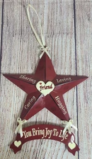 Unbranded Star Wall-Hanging Decor Friend You Bring Joy To Life Red White 6.5"