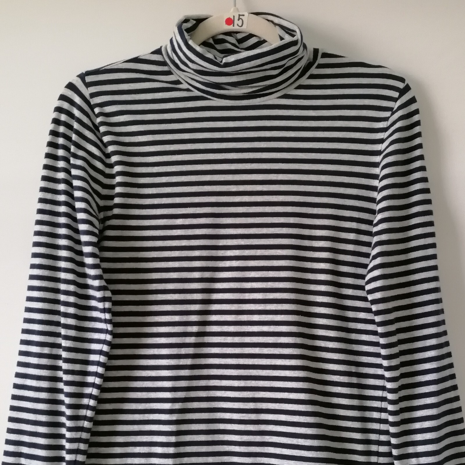 Gap Womens Blue Gray Turtleneck Long Sleeve Striped Blouse Top Size Medium