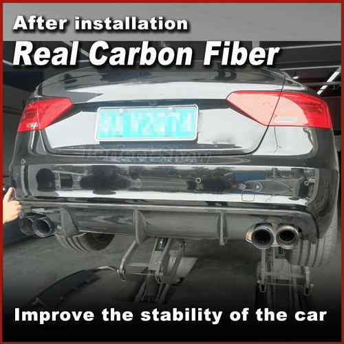 REAL Carbon Rear Bumper Bar Lip Spoiler Diffuser Twin Exhaust for Audi S5 12-16 - Picture 3 of 11