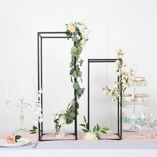 2 Geometric 24" Metal Stands Wedding Flower Vase Holders Party Home Decorations