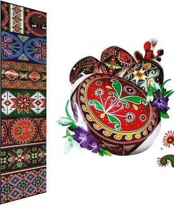 Traditional Easter Egg Wraps Pysanka Set 7 Heat Shrink Slee Style: Traditional