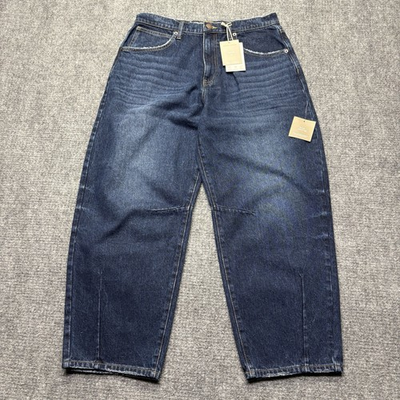 #ad Oliver Logan Jeans Womens 32 Blue Harlow Barrel High Rise 100% Cotton NEW $34.44