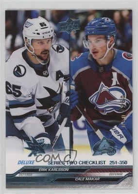 2023 Upper Deck Series 2 Checklist Deluxe /250 Cale Makar Erik Karlsson CL 0y85