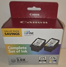 Canon 275XL 276XL Ink Cartridge Combo Pack Black Color Genuine PIXMA Value Pack