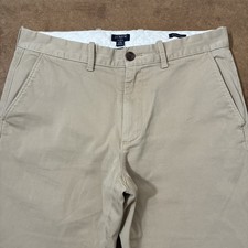 J.Crew Men  s Flex Chino Pants Beige 31X32 Flat Front Cotton Blend Golf Casual