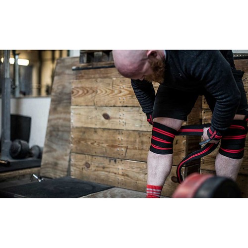 Harbinger Red Line Weight Lifting Knee Wraps - Picture 4 of 6