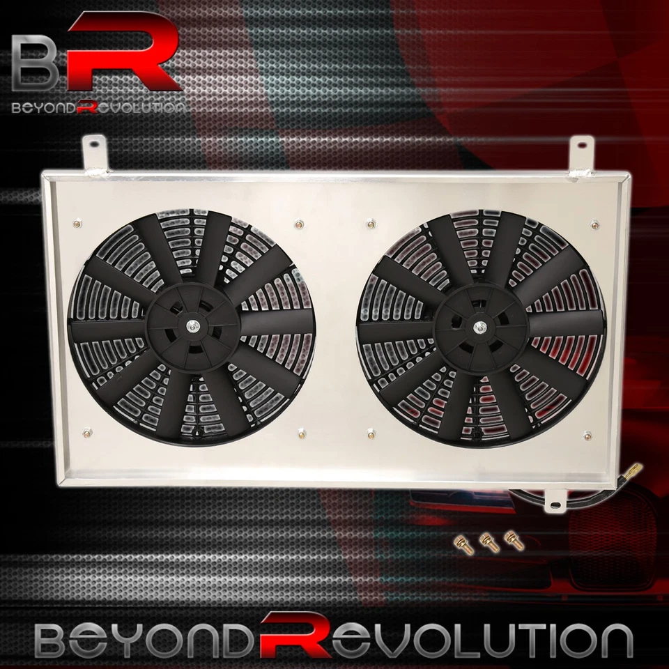 Para 1986-1992 Supra MK3 JDM Manual Trans Aluminio Radiador Doble 12" Ventiladores Cubierta Foto 4 de 4