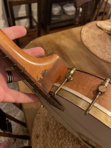 Vintage Banjoline Banjo Mandoline 8-saitiges Instrument unmarkiert tolle Form ALT - Bild 12 von 24