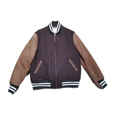 Vtg Slater and Son By Golden Bear Sportswear Men's Brown Varsity Jacket Size XL.