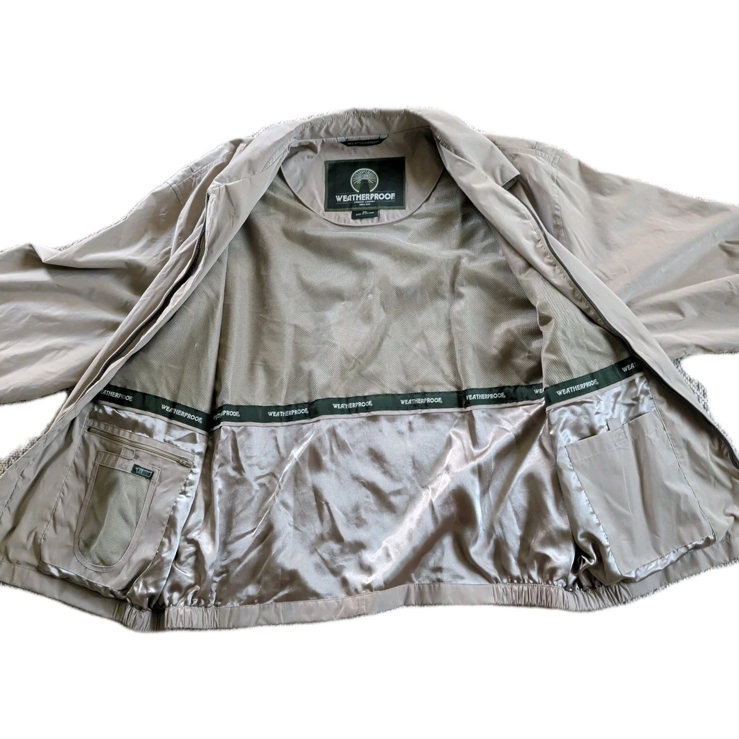 Weatherproof Garment Company Mens XXL 322-10A01 Beige Tan Lined Full Zip Jacket