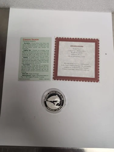 Chinook Salmon National Fishing Grand Slam 1 oz .999 Silver Round proof Coin