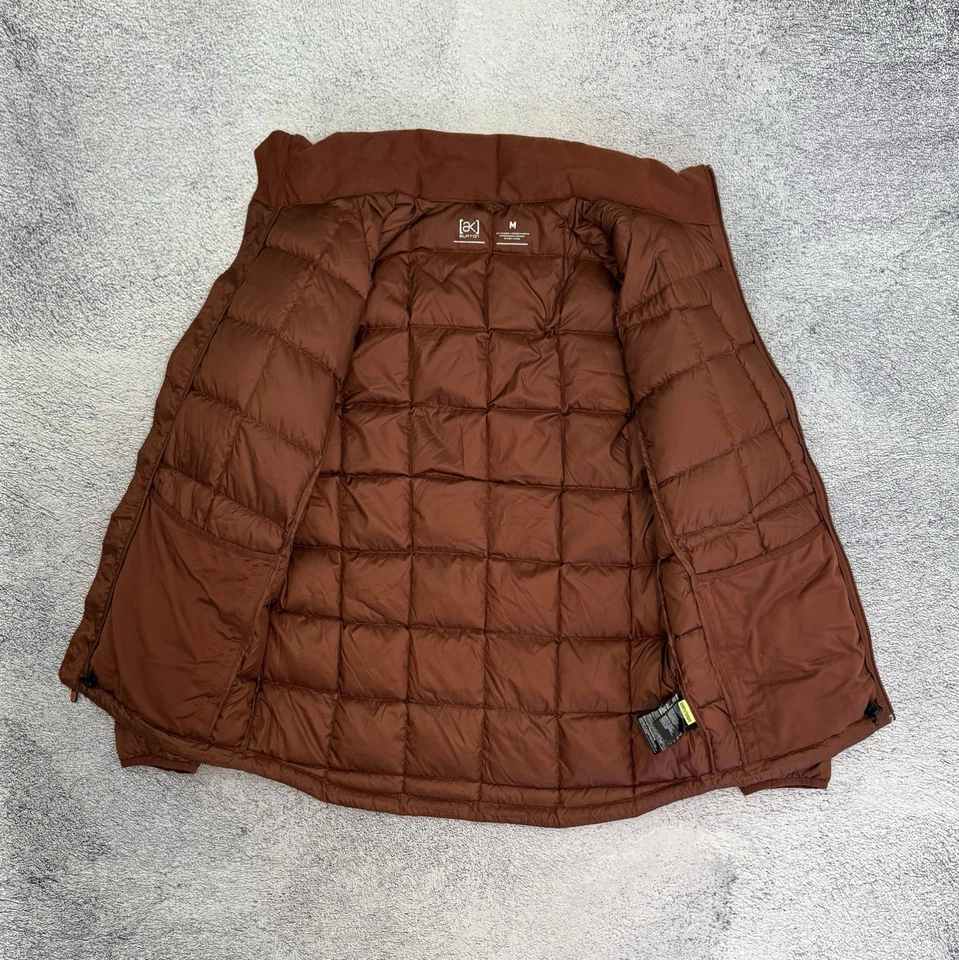 Burton AK Down Jacket Men M Brown DRYRIDE 90/10 Puffer Insulator Hoodless Logo - Image 2 of 4