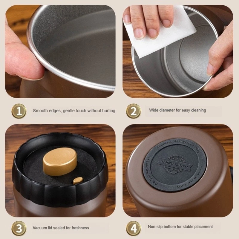 Coffee Bean Container Stainless Steel Sealed Design Vacuum Canister Kitchen Tool