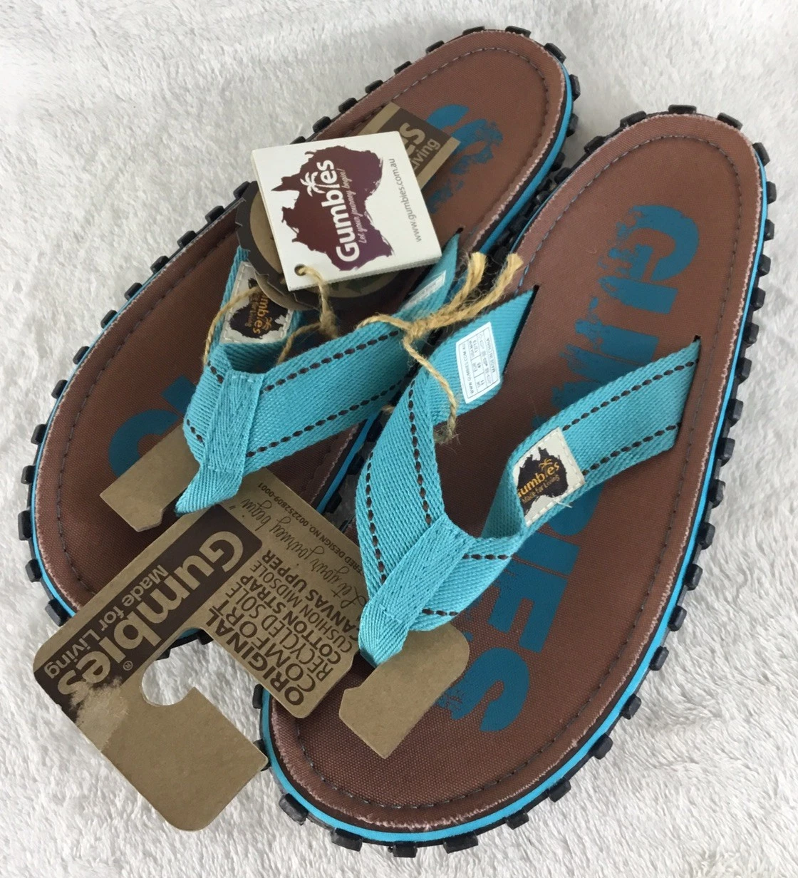 Gumbies Islander Canvas Flip Flops Sandals Men's 12 Women's 13 Blue Brown
Opens in a new window or t