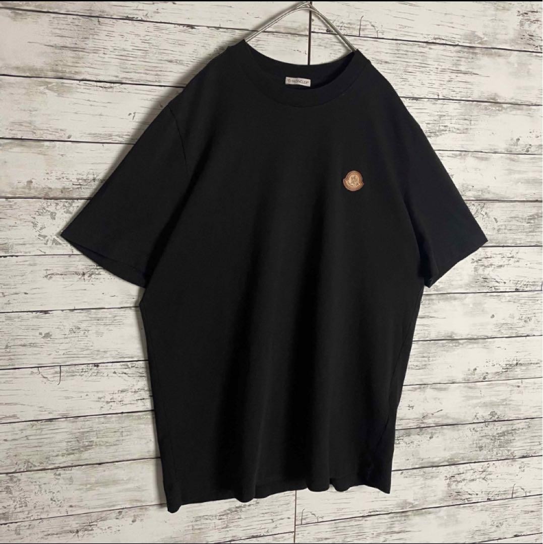 Moncler Men Top Design One Point Leather Logo Patch T-Shirt