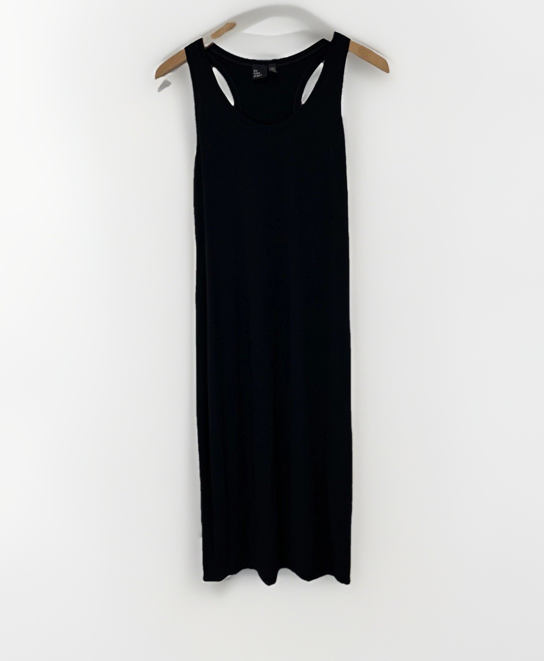 Eileen Fisher Womens Dress Black M Midi Sleeveless Racerback Travel Stretch