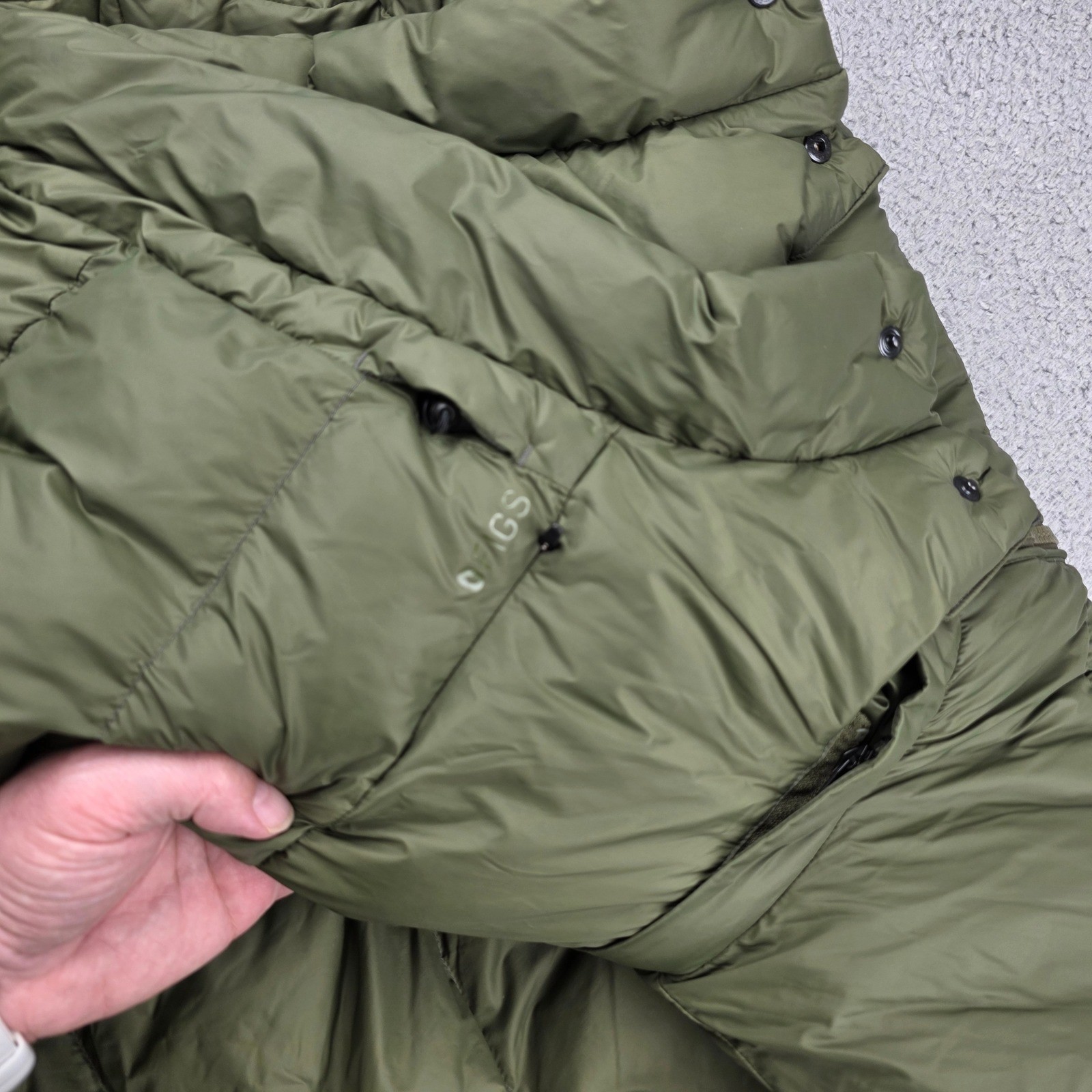 FIGS Men L Olive Green Technical Performance Puffer Jacket Hooded image 10