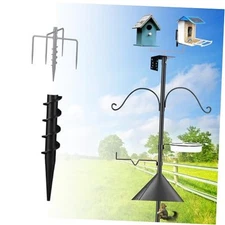 93 Inch Bird Feeder Pole, Outdoors Bird House Pole Kit for Smart Birds Shape A