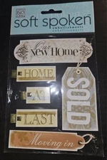 me & my BIG ideas Soft Spoken Embellishments - NEW HOME 6pcs