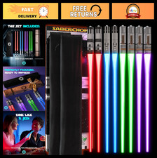LED Light-Up Chopsticks - Reusable Glowing Sushi Sabers - 4 Pairs Gift Set