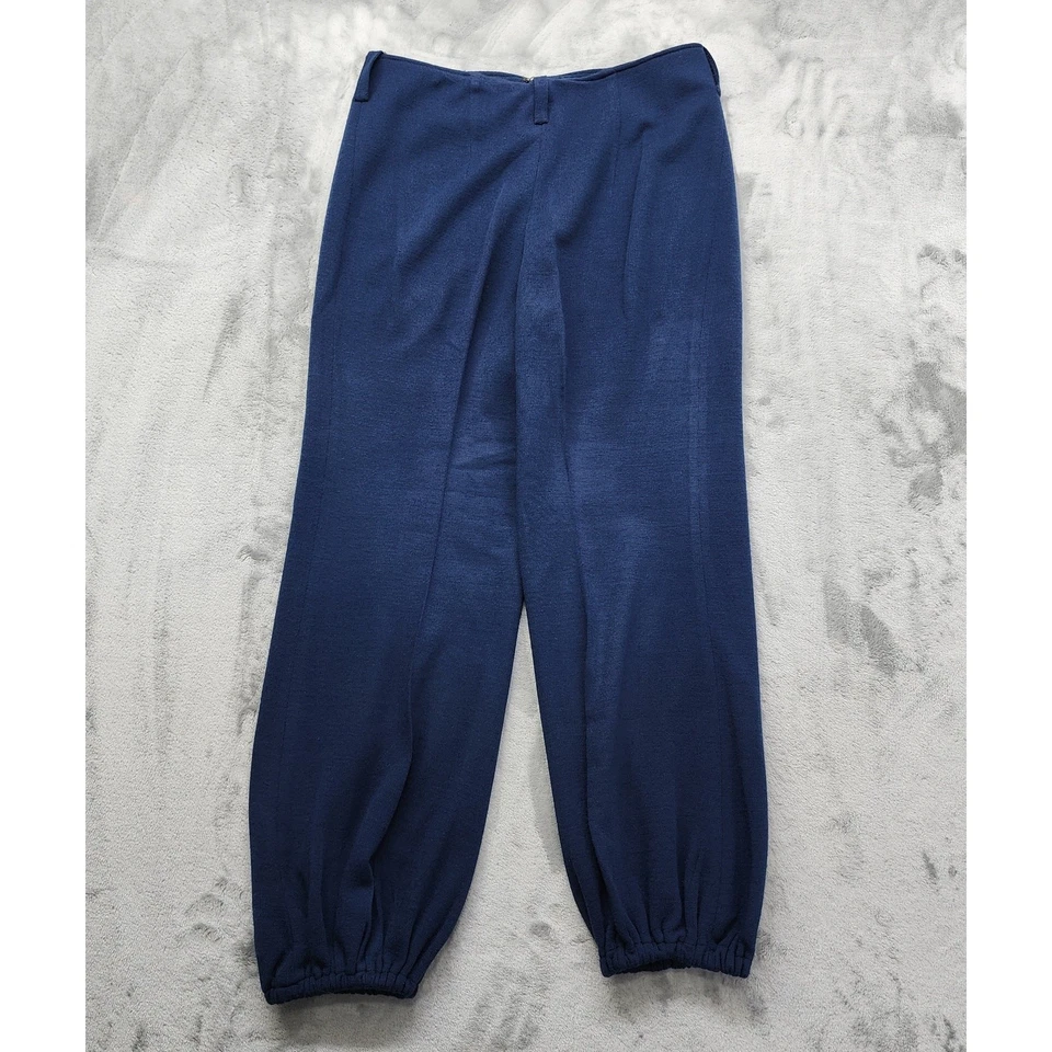 Винтажные батик высоты спереди металлический молнии трикотажа Jogger брюки размер 48 12 синий эластичной - Изображение 4 из 4