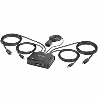 StarTech 2-Port USB-C Cable KVM Switch 4K 60Hz C2D46UC2CBLKVM